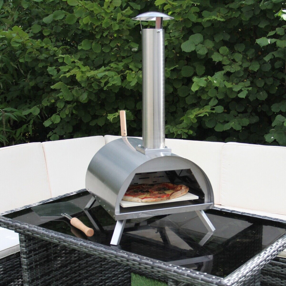 Tabletop Pizza Oven Outdoor Smoker Grill BBQ Stainless Steel Portable | Pizza Stone