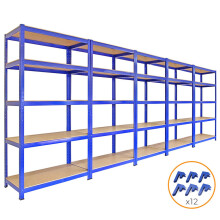 Monster Stellingen 5 x 90cm Grote Stellingen voor Garage, Schuur of Werkplaats Blauw