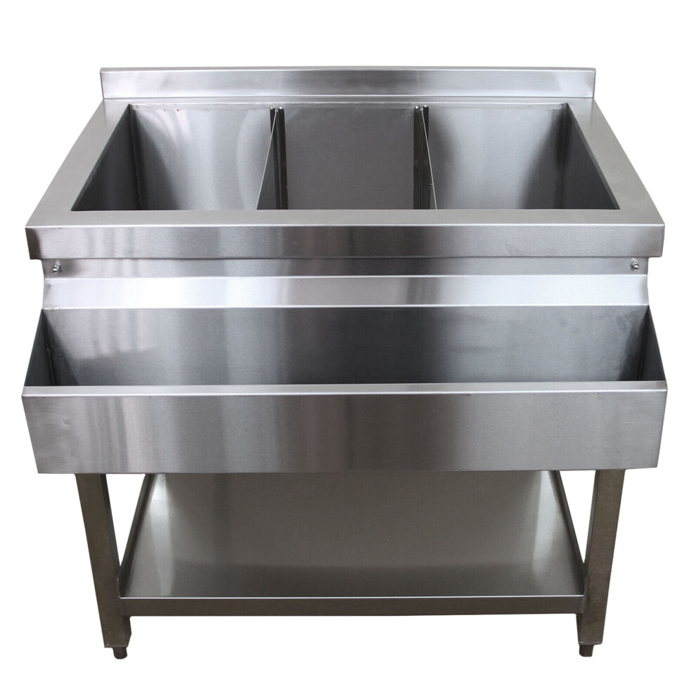 Cocktail Bar Station Free Standing Stainless Steel Bar Sink Insulated Ice Well