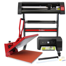 PixMax 50 cm muslingevarmepresse, vinylskærer, printer, ukrudtspakke