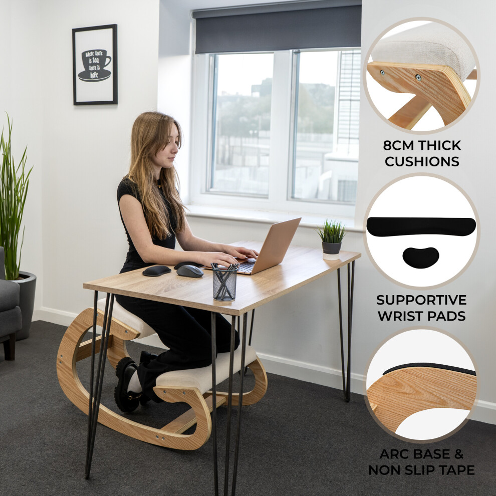 Ergonomic Kneeling Chair Wood Office Rocking Orthopaedic Posture Stool