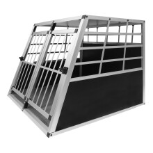 Pet Transport Cage Car Crate Aluminium Double Large Travel Box 2 Doors