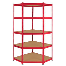 Monster Racking Z-Rax hjørneopbevaringsreol, rød, 90 cm bred