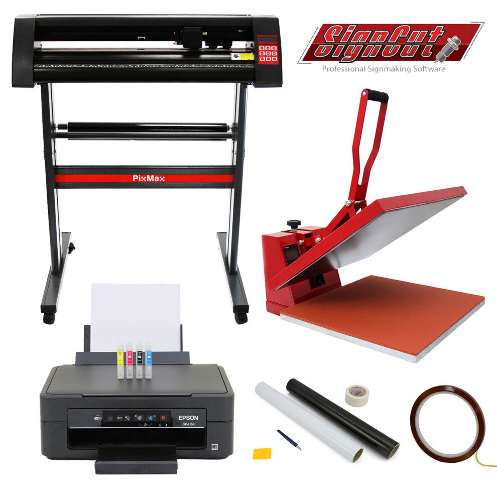 Vinyl Cutter, 50cm Heat Press, Epson Printer & Weeding Kit