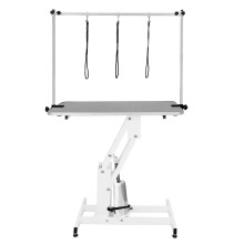 Hydraulic Pet Dog Grooming Table Height Adjustable H Bar Grey Top