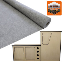 11m2 Van Lining Tapijt Stretch 5 x Trim Fix Lijm + Motor Home Camper Keuken