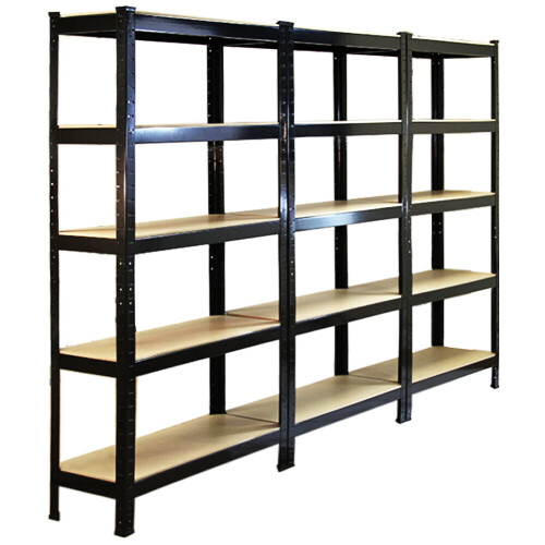 Ράφια Monster Racking T-Rax Heavy Duty, Μαύρα, Π 75 cm, Β 30 cm, Σετ 3 τεμαχίων