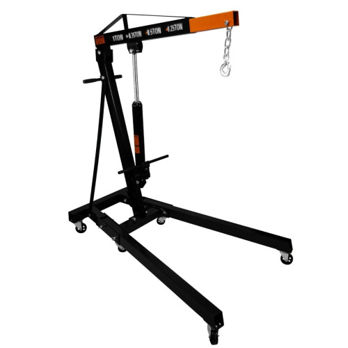 T-Mech Engine Crane 1 Tonne Ton Hydraulic Handle Folding Hoist Lift Jack Stand Workshop