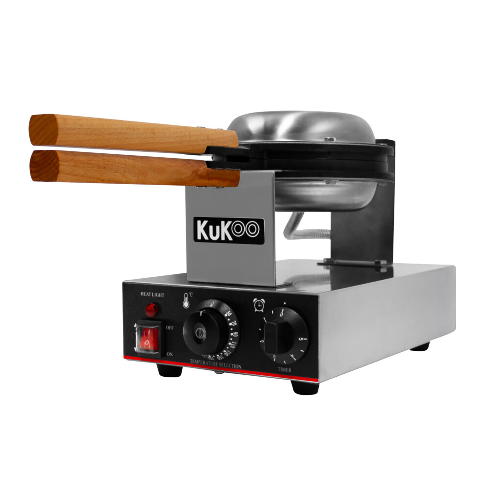 Waffle Maker Machine Commercial Rotating Round Iron Non-Stick Electric