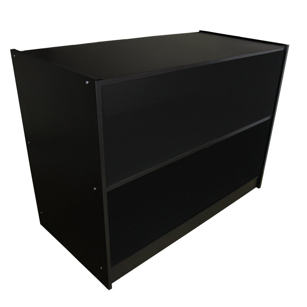 Retail Shop Counter Till Block Display Storage Cabinet Shelves Black A1200