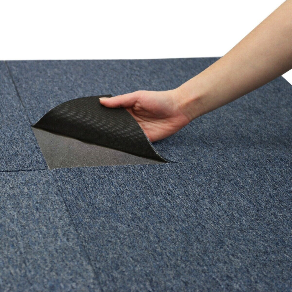 40 x Carpet Tiles Blue 10m2 Heavy Duty Commercial Retail Office Flooring Square