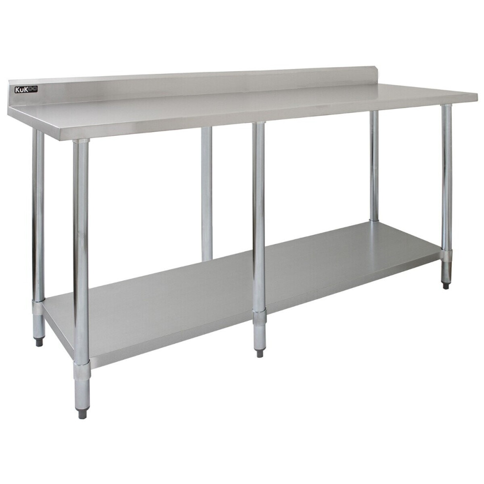 7FT Kitchen Work Bench Catering Table Commercial Stainless Steel Prep Surface