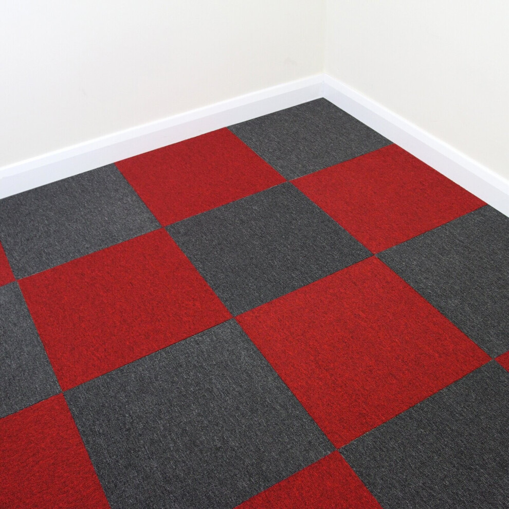 20 x Charcoal Black Carpet Tiles 5m2 Heavy Duty Commercial Grey Premium Flooring