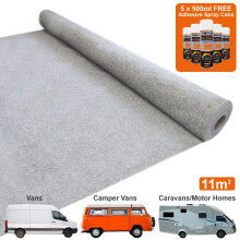 11m2 Van Lining Tapijt Super Stretch Lijmblikken Kit Camper Zilvergrijs