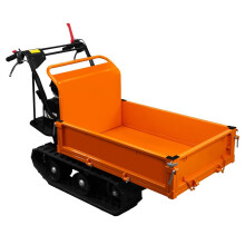 Mini dumper met rupsband Kruiwagen Benzine Transporter 300kg Drop Side Skip 196cc