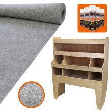 Kampeerwagenbekleding Smoke Grey 4 Way Stretch &amp; VW Transporter Van Opbergrekken