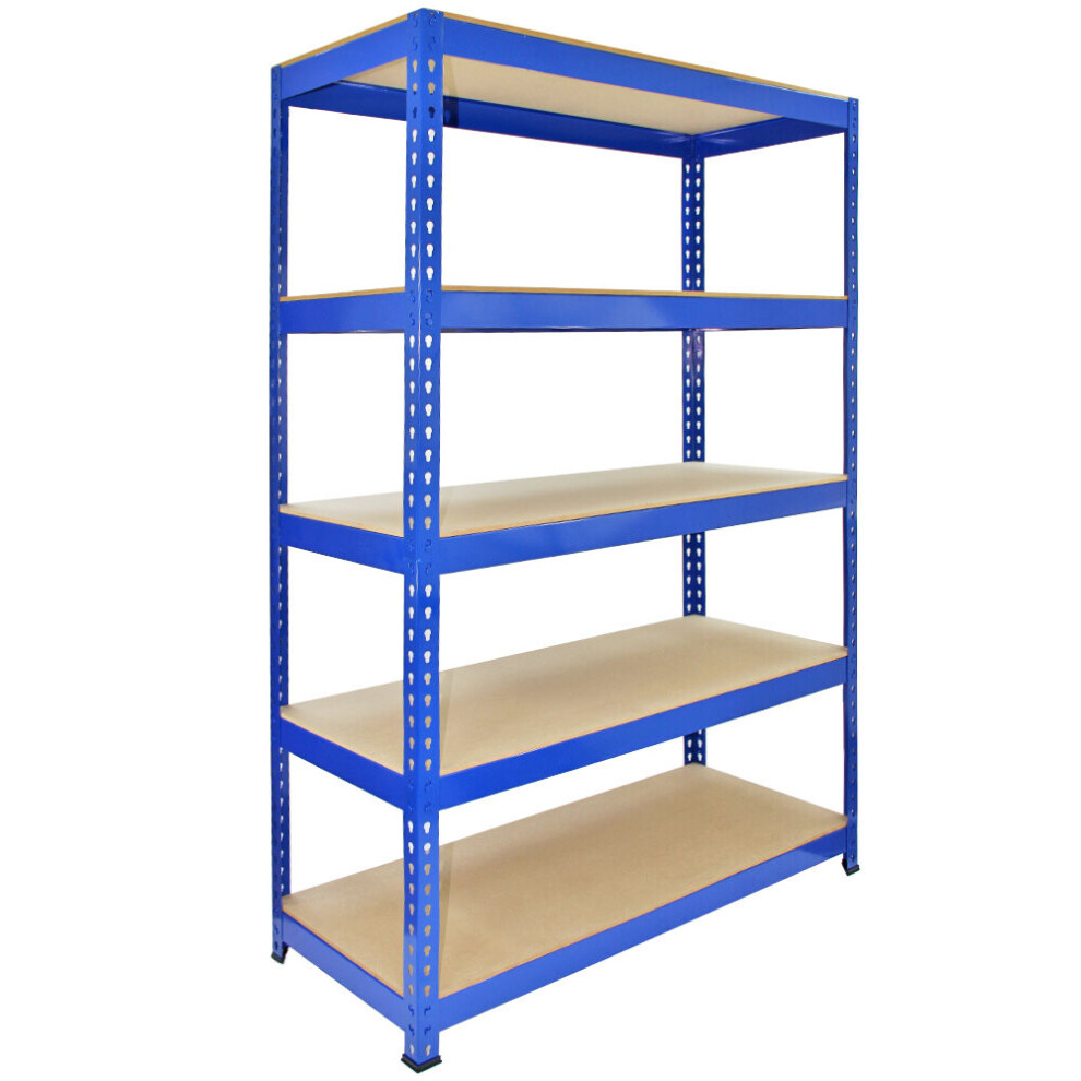 5 Racking Bays 120Cm Workshop Shelves Storage Garage Shelving Unit Steel 5 Tier 5060225636946