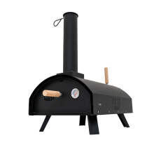 Four à Pizza Extérieur de Table 12" Acier Noir Portable Bois Charbon Pellets