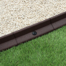 Bordatura per Aiuole Bordo Prato da Giardino Palizzata Flessibile fino a 70 in Gomma Resistente agli UV Pezzi da 1.2m - Marrone - 4 pezzi