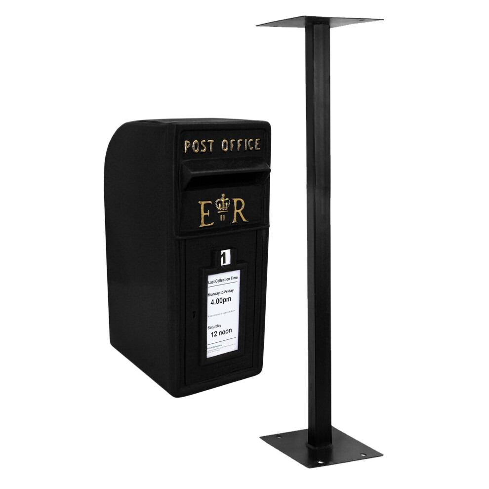 Royal Mail Post Box Cast Iron Pillar ER Letter Wall Mount Postal Floor Stand