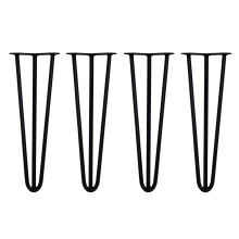 4 x Hairpin Legs / Hair Pin Legs Set Möbel Schreibtisch Tisch 16" 3 Prong 12mm Schwarz
