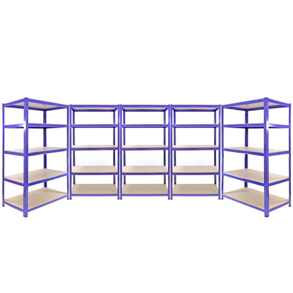 5 Racking Bays Garage Storage Shelves Warehouse Shelving Unit Steel Metal 5 Tier
