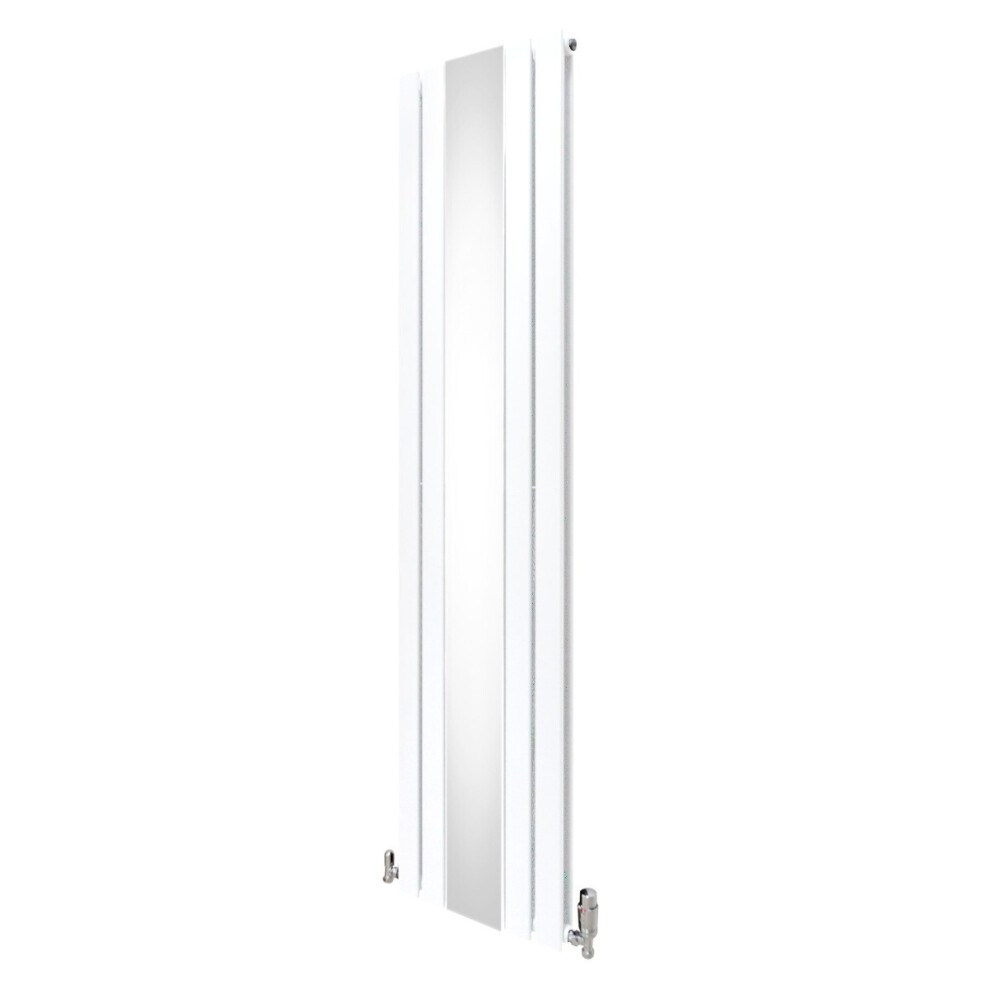 Radiateur miroir plat et vannes - 1800mm x 425mm - blanc