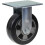 Parnells 152mm 6" castor black rubber fixed strong 660kg capacity, set of 2 2