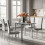 Dining Table and Chairs, PU Leather High Back 10
