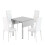 (White, A) Dining Table and Chairs, Drop Leaf Kitchen Table With PU Leather High Back Chair 3
