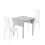 (White, B) Dining Table and Chairs, Drop Leaf Kitchen Table With PU Leather High Back Chair 3