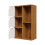 Living And Home Wooden Bookcase Storage Cabinet with Doors and Open Shelf 4