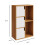 Living And Home Wooden Bookcase Storage Cabinet with Doors and Open Shelf 6