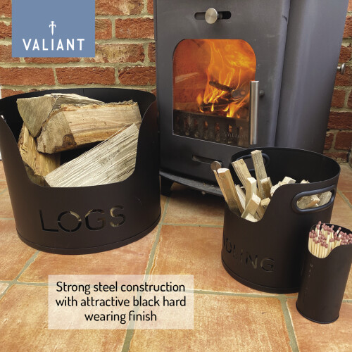 Valiant Valiant Fireside Storage for Logs Kindling Matches 2