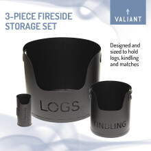 Valiant Fireside Storage for Logs Kindling Matches