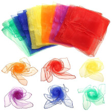 Lenços de ginástica práticos de 6 cores para jogos ao ar livre Brinquedos de dança para bebés Brinquedos sensoriais