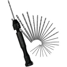 26 Pieces Mini Hand Drill, Manual Drill, Twist Drill Bits Mini Hand Drill Aluminum And Countersink Drill Bit Twist Drill Bit for Model Walnut Amber Ol