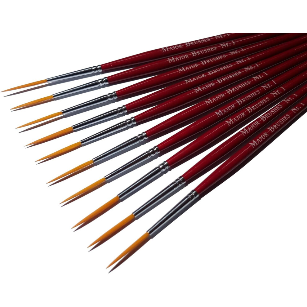 Major Brushes Synthetic Rigger Brush Size 1 - Pack Of 10