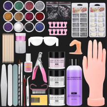 Deciniee Practice Hand for Acrylic Nails: Silicone Nail Practice Hand - 200 Pcs Nail Tips Professional Nail Hand Practice Model