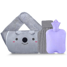 Hot Water Bottle with 2 Pack Waist Cover, Warm Water Bag Rubber Winter Hot Water Pouch with Soft Plush Hand Waist