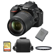 Nikon D5600 Kit DX 24,2 MP: 18-140mm, Carte SD 64 Go, Sac, EN-EL14A, Filtre 67mm - SnapBridge, Full HD