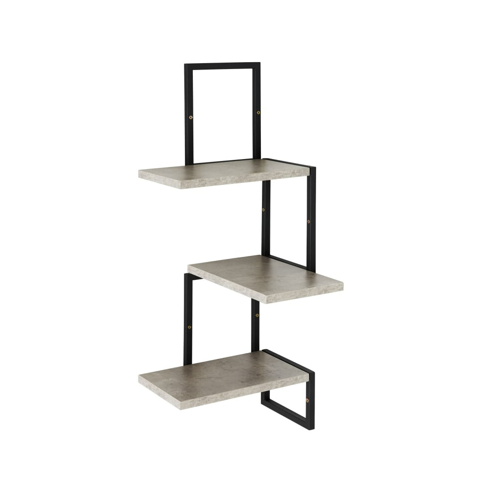 Tromso 3 Tier Corner Shelf displaying your favourite books,plants-Grey