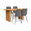 Grey and Oak Oval Fluted Dining Table Set Axel Birlea 1
