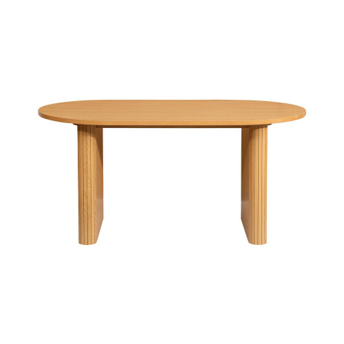 Grey and Oak Oval Fluted Dining Table Set Axel Birlea 1