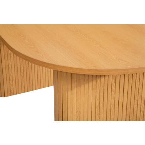 Grey and Oak Oval Fluted Dining Table Set Axel Birlea 2