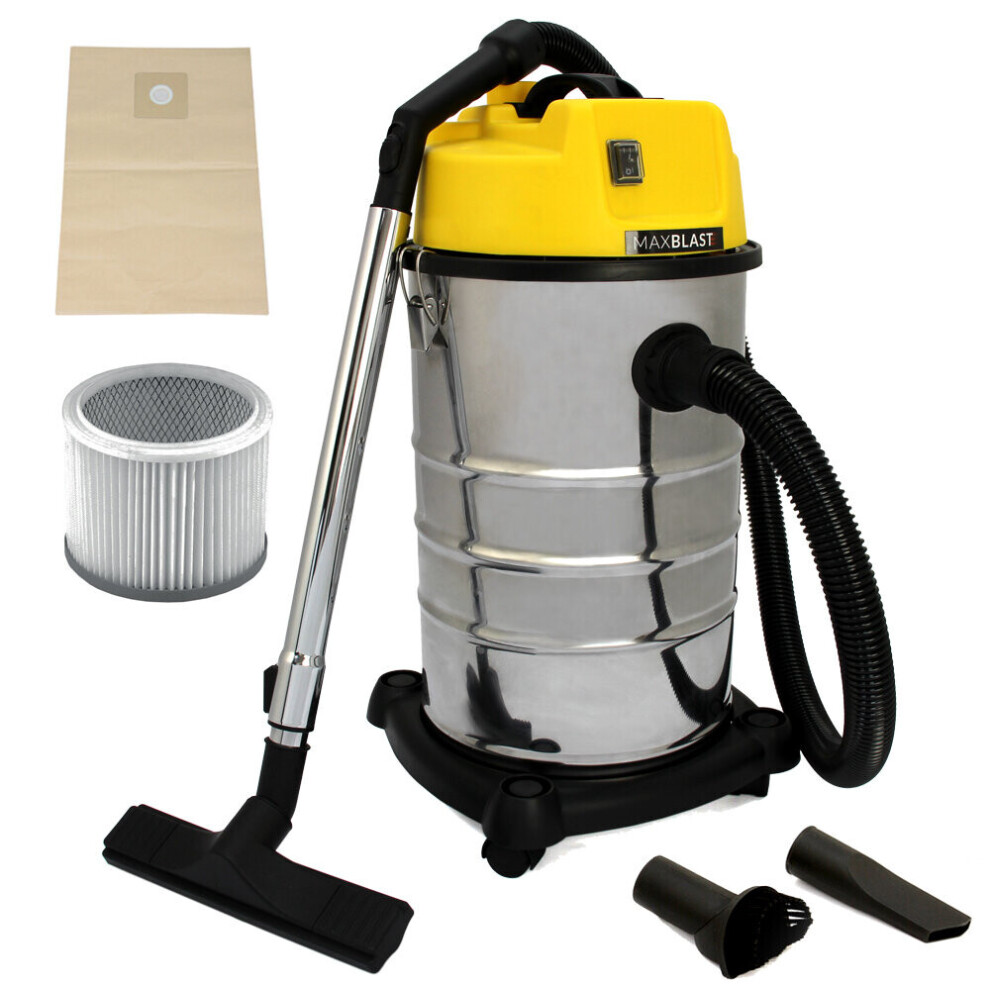 Vacuum Cleaner Industrial Wet & Dry Extra Powerful Stainless Steel 30L Hoover