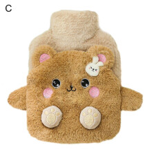 (C) 1 Set 400ml Hot Water Bag Heat Resistant Insulated 4 Styles Stylish Eco-friendly Warm Water Bottle For Daily Life
