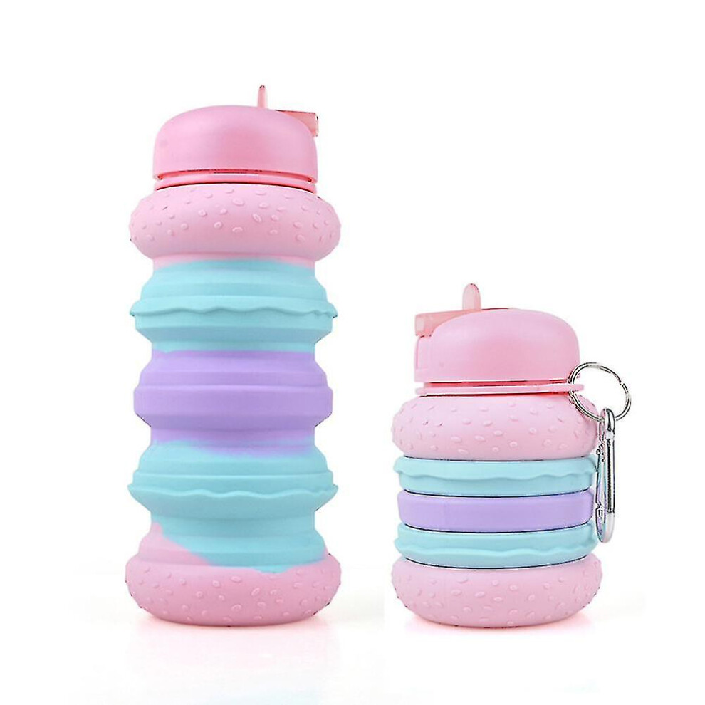 (Pink) Silicone Foldable Water Bottle Large Capacity Travel Cup Portable Anti-drop Drinking Bottle For Kids-image-OPC-PFXKPHQ-NEW