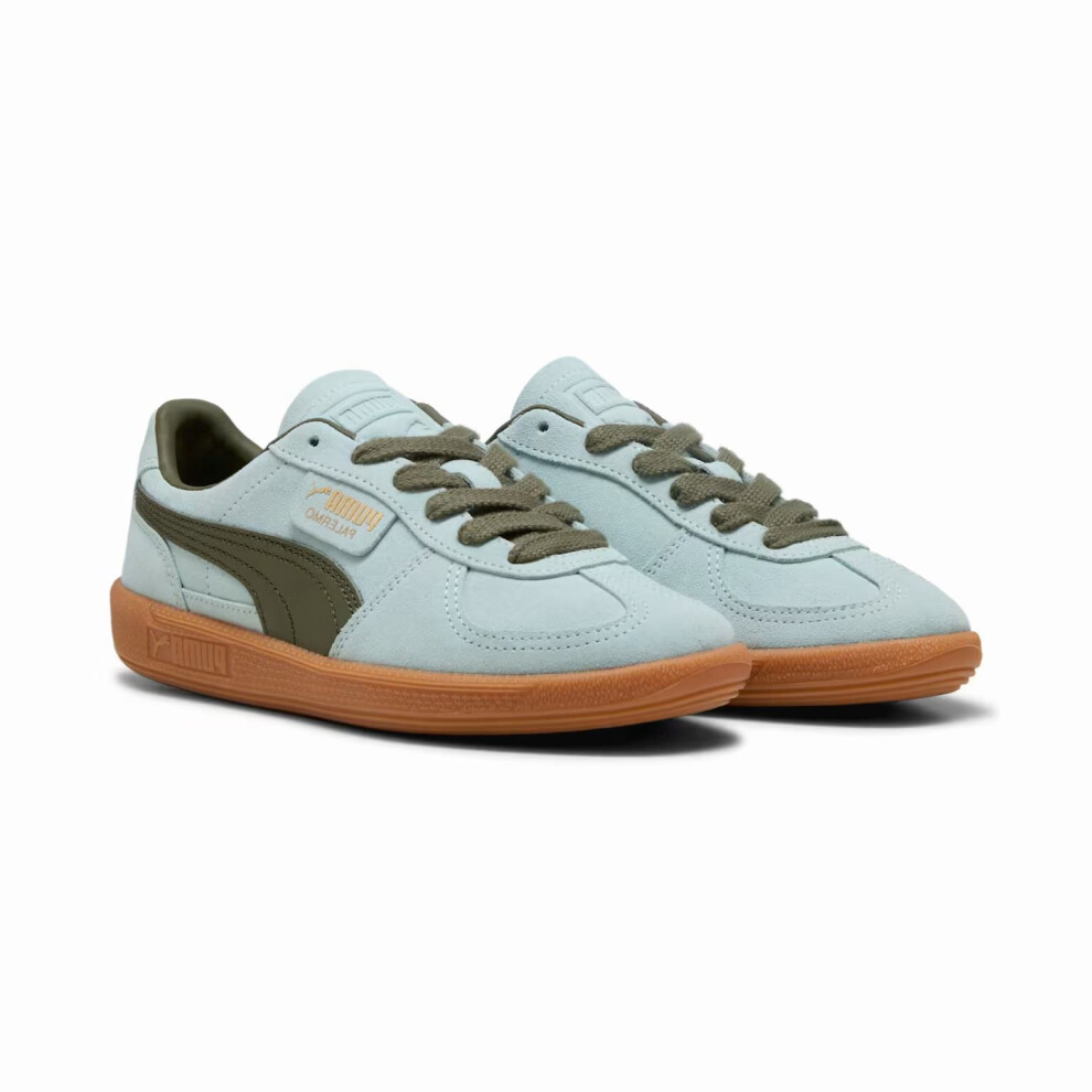 (Blue, 8 (Adults')) Puma Palermo Leather Peaceful Blue/Loden Green Trainers