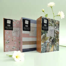 3 Patterned 6x4 Photo Album 100 Pocket Slip In Photo Holder Book